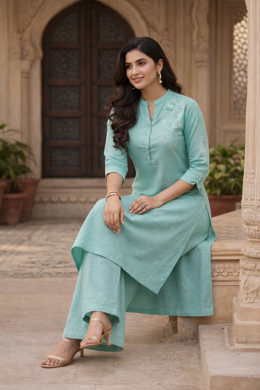Embroidered Cord Set