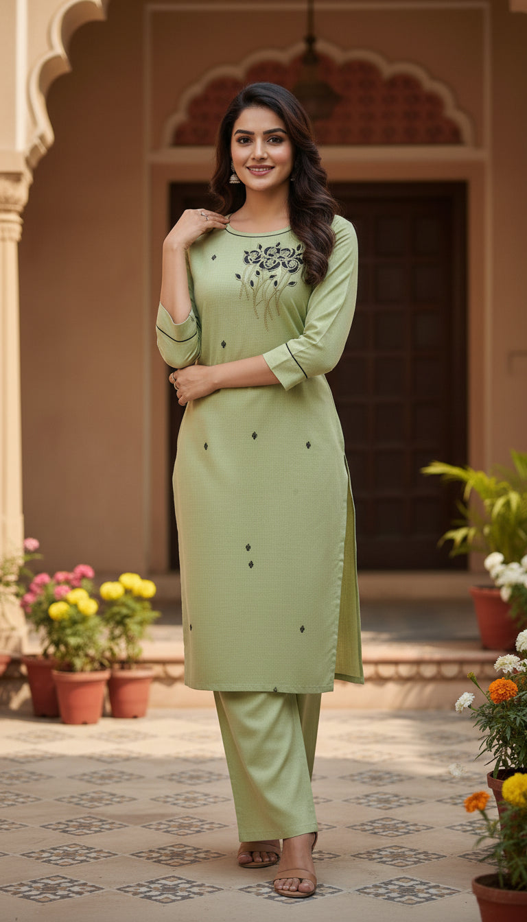 Embroidered Cord Set