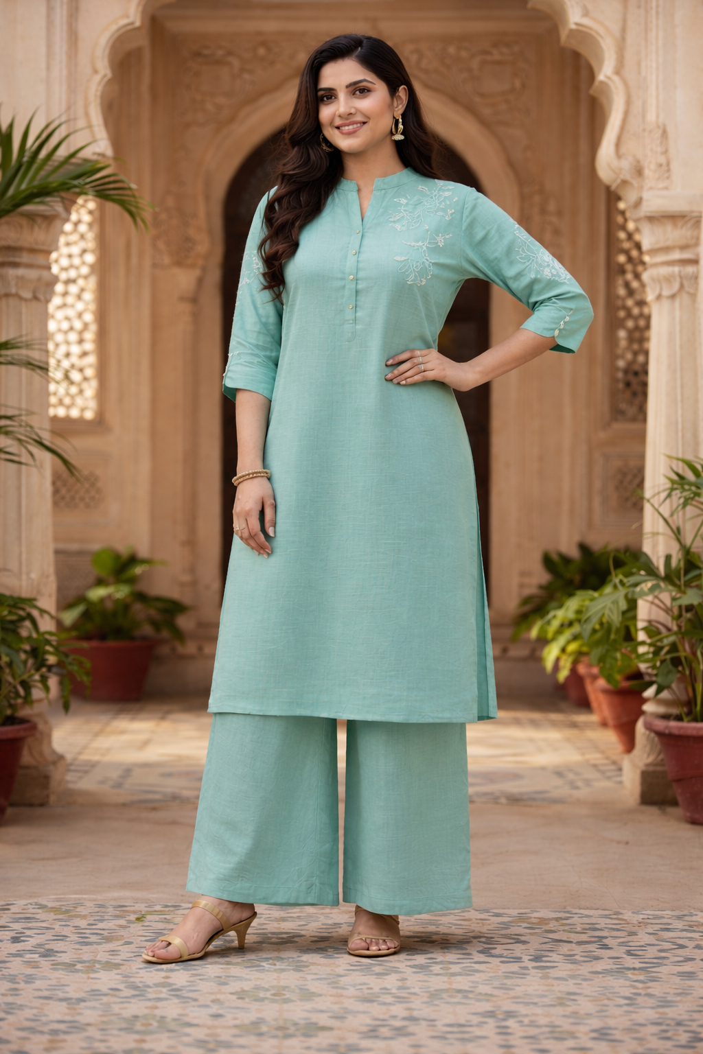 Embroidered Cord Set
