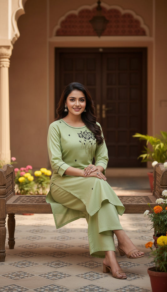 Embroidered Cord Set