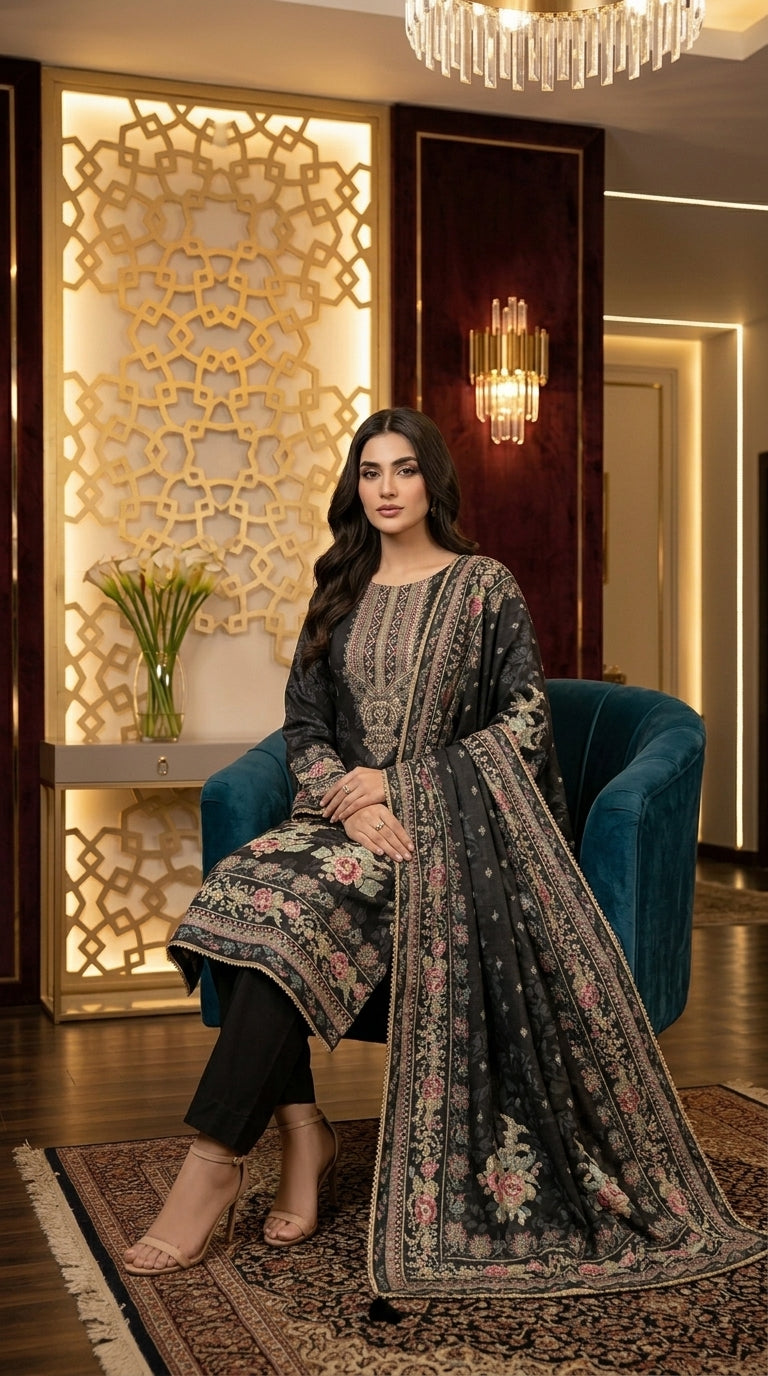 Beautiful Printed Top with Pant and Dupatta