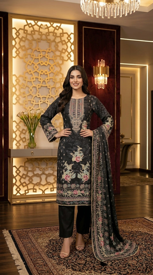 Beautiful Printed Top with Pant and Dupatta