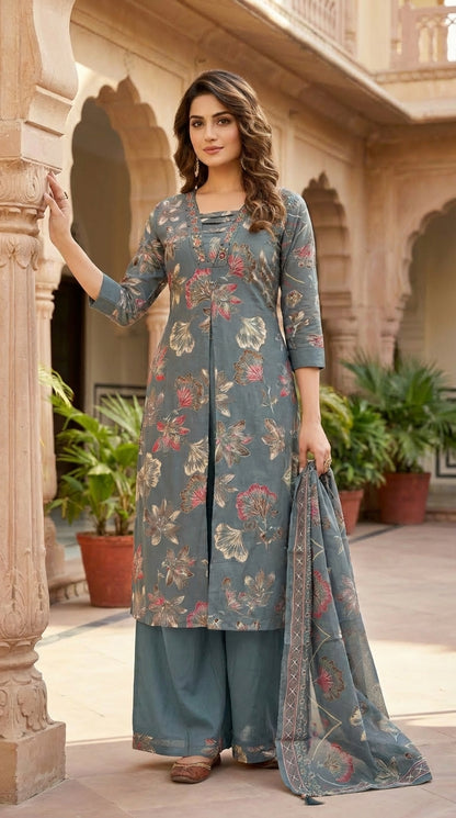 Printed Anarkali With Dupatta