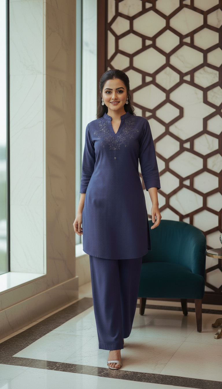 Embroidered Cord Set
