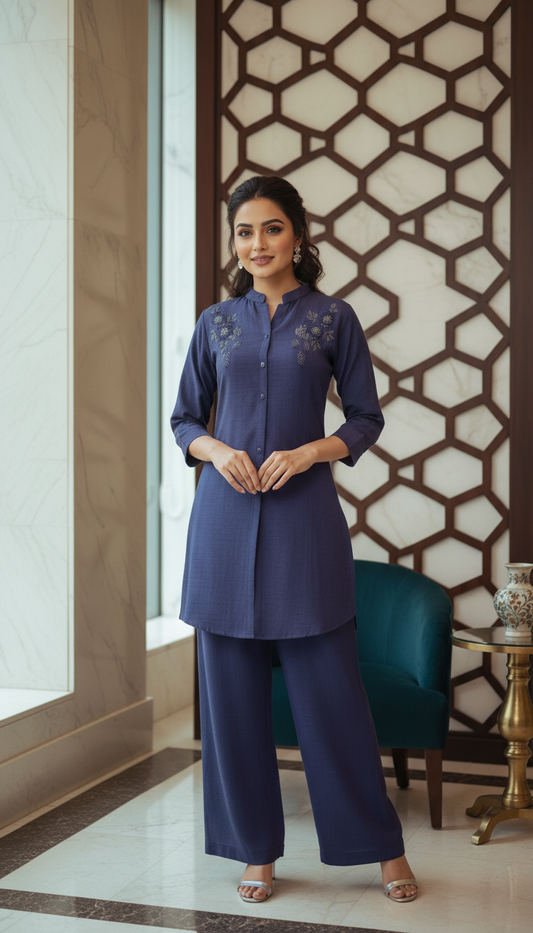 Embroidered Cord Set